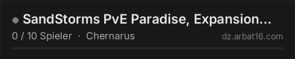 SandStorms PvE Paradise, Expansion Bundle, discord.gg/jEgqvHPp3 in der DayZ-Serverliste von AR16