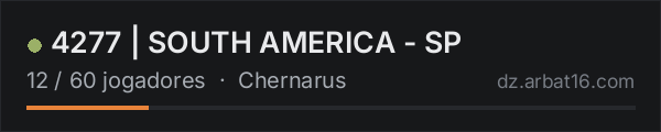 4277 | SOUTH AMERICA - SP na lista de servidores de DayZ da AR16
