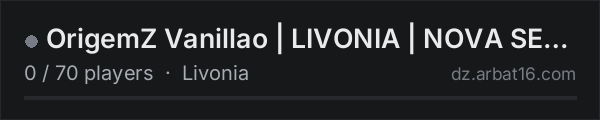 OrigemZ Vanillao | LIVONIA | NOVA SEASON | discord.gg/origemz on the AR16 DayZ server list