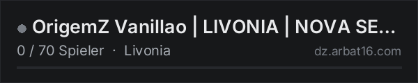 OrigemZ Vanillao | LIVONIA | NOVA SEASON | discord.gg/origemz in der DayZ-Serverliste von AR16