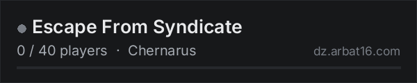 Escape From Syndicate on the AR16 DayZ server list