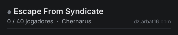 Escape From Syndicate na lista de servidores de DayZ da AR16