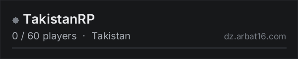 TakistanRP on the AR16 DayZ server list