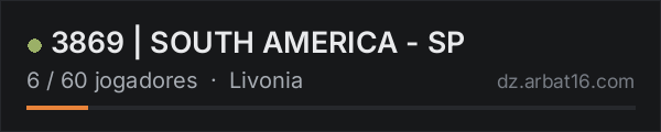 3869 | SOUTH AMERICA - SP na lista de servidores de DayZ da AR16