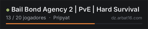 Bail Bond Agency 2 | PvE | Hard Survival na lista de servidores de DayZ da AR16