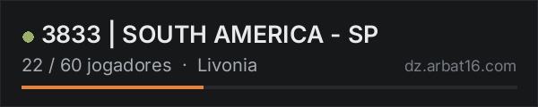 3833 | SOUTH AMERICA - SP na lista de servidores de DayZ da AR16