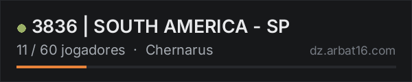 3836 | SOUTH AMERICA - SP na lista de servidores de DayZ da AR16