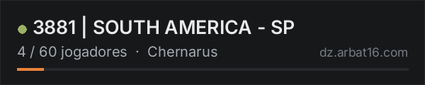 3881 | SOUTH AMERICA - SP na lista de servidores de DayZ da AR16