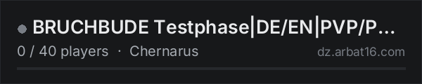 BRUCHBUDE Testphase|DE/EN|PVP/PVE|DRUGS|HELIS|KEYCARDS on the AR16 DayZ server list