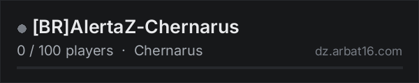 [BR]AlertaZ-Chernarus on the AR16 DayZ server list