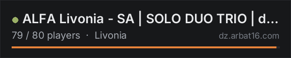 ALFA Livonia - SA | SOLO DUO TRIO | discord.gg/alfaservidores on the AR16 DayZ server list