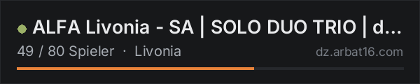 ALFA Livonia - SA | SOLO DUO TRIO | discord.gg/alfaservidores in der DayZ-Serverliste von AR16