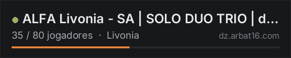 ALFA Livonia - SA | SOLO DUO TRIO | discord.gg/alfaservidores na lista de servidores de DayZ da AR16