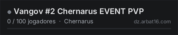 Vangov #2 Chernarus EVENT PVP na lista de servidores de DayZ da AR16
