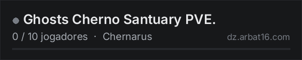 Ghosts Cherno Santuary PVE. na lista de servidores de DayZ da AR16