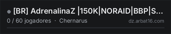 BR AdrenalinaZ |150K|NORAID|BBP|SNAFU|KOT|AIRDROP| na lista de servidores de DayZ da AR16