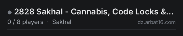 2828 Sakhal - Cannabis, Code Locks & Ammo Stacks on the AR16 DayZ server list