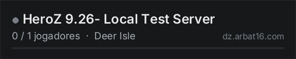 HeroZ 9.26- Local Test Server na lista de servidores de DayZ da AR16
