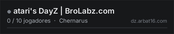 atari's DayZ | BroLabz.com na lista de servidores de DayZ da AR16