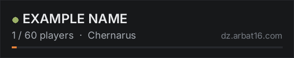 EXAMPLE NAME on the AR16 DayZ server list