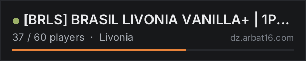 [BRLS] BRASIL LIVONIA VANILLA+ | 1PP-PVP on the AR16 DayZ server list