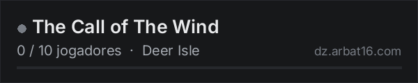 The Call of The Wind na lista de servidores de DayZ da AR16