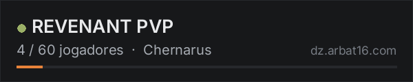 REVENANT PVP na lista de servidores de DayZ da AR16