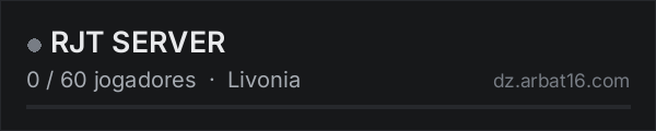 RJT SERVER na lista de servidores de DayZ da AR16