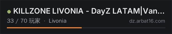 AR16 DayZ 服务器列表中的 KILLZONE LIVONIA - DayZ LATAM|Vanilla+|RAID|5-MAX|KOTH|WIPE 19/