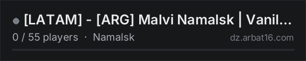 [LATAM] - [ARG] Malvi Namalsk | Vanilla - NO BASES - 1PP 4Max on the AR16 DayZ server list