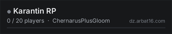 Karantin RP on the AR16 DayZ server list