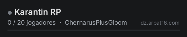 Karantin RP na lista de servidores de DayZ da AR16