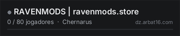 RAVENMODS | ravenmods.store na lista de servidores de DayZ da AR16