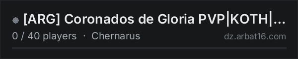 [ARG] Coronados de Gloria PVP|KOTH|DNA|DRUGS|HELIS|BITCOINS on the AR16 DayZ server list