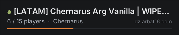 [LATAM] Chernarus Arg Vanilla  | WIPED 19-Oct-2026 on the AR16 DayZ server list