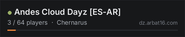 Andes Cloud Dayz [ES-AR] on the AR16 DayZ server list