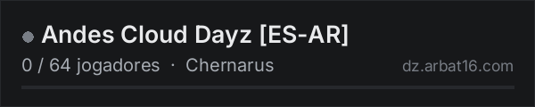 Andes Cloud Dayz [ES-AR] na lista de servidores de DayZ da AR16