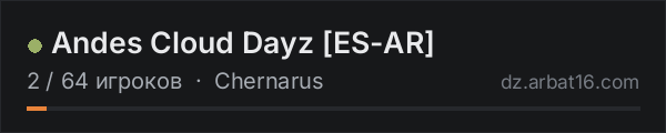 Andes Cloud Dayz [ES-AR] в списке серверов DayZ от AR16