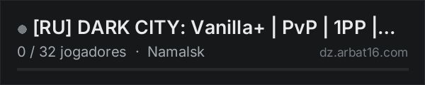 [RU] DARK CITY: Vanilla+ | PvP | 1PP | Namalsk na lista de servidores de DayZ da AR16