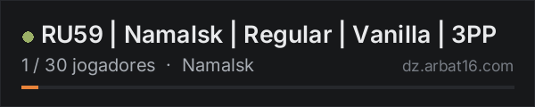 RU59 | Namalsk | Regular | Vanilla | 3PP na lista de servidores de DayZ da AR16