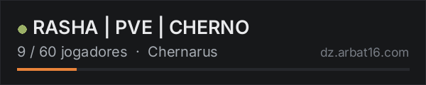 RASHA | PVE | CHERNO na lista de servidores de DayZ da AR16