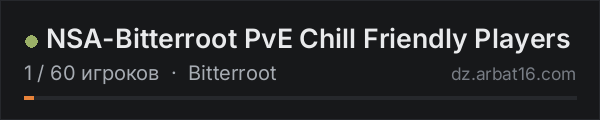 NSA-Bitterroot PvE Chill Friendly Players в списке серверов DayZ от AR16