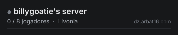 billygoatie's server na lista de servidores de DayZ da AR16