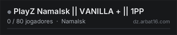 PlayZ Namalsk || VANILLA + || 1PP na lista de servidores de DayZ da AR16