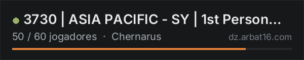 3730 | ASIA PACIFIC - SY | 1st Person Only na lista de servidores de DayZ da AR16