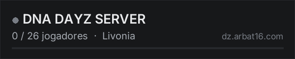 DNA DAYZ SERVER na lista de servidores de DayZ da AR16