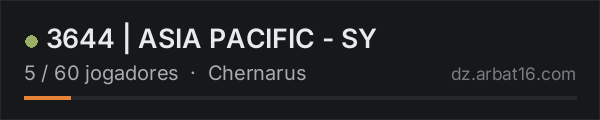 3644 | ASIA PACIFIC - SY na lista de servidores de DayZ da AR16