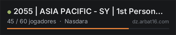 2055 | ASIA PACIFIC - SY | 1st Person Only na lista de servidores de DayZ da AR16