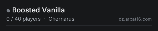 Boosted Vanilla on the AR16 DayZ server list