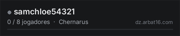 samchloe54321 na lista de servidores de DayZ da AR16